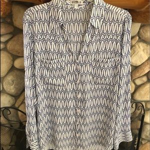 EXPRESS PORTOFINO BLUE PRINT BLOUSE